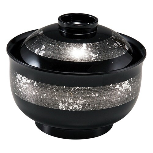 耐熱3.8寸 ゆり型吸物椀 シルバー帯銀