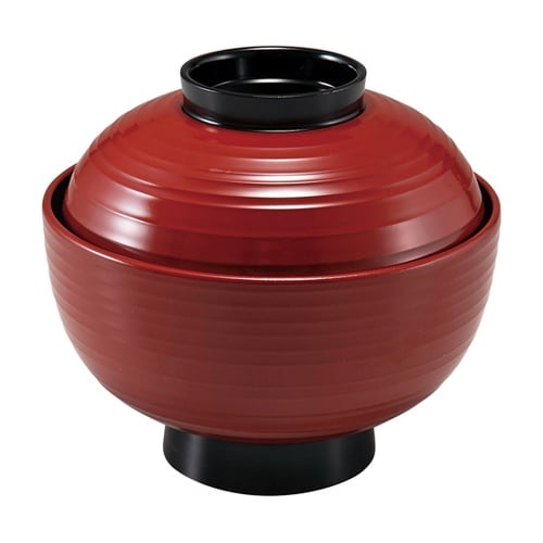 耐熱4寸 乱吸物椀 朱ツバ黒 内黒 33