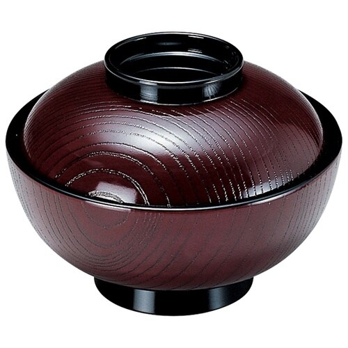 耐熱4.5寸 木目雑煮椀 溜 内黒 33