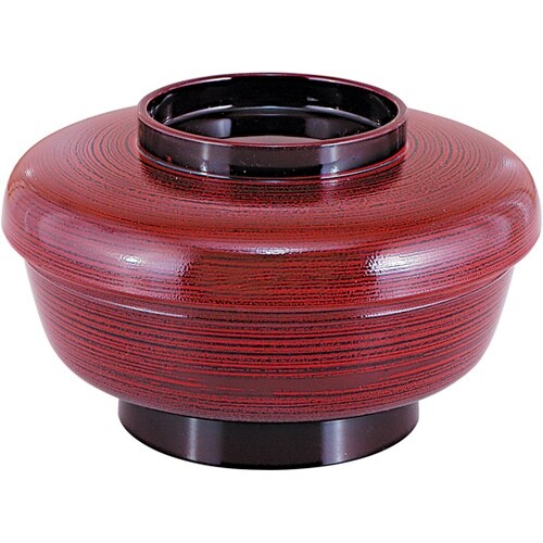 やすらぎミニ丼 溜はじき刷毛内朱(蓋親)