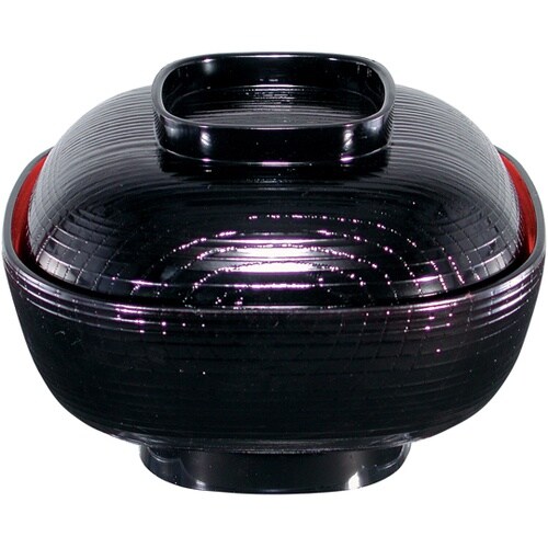 5寸 柾目角椀 黒内朱 38020410