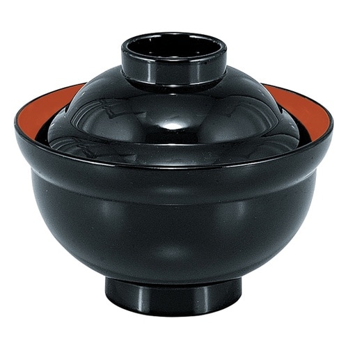 耐熱3.5寸 かがみ椀 黒 内朱 320