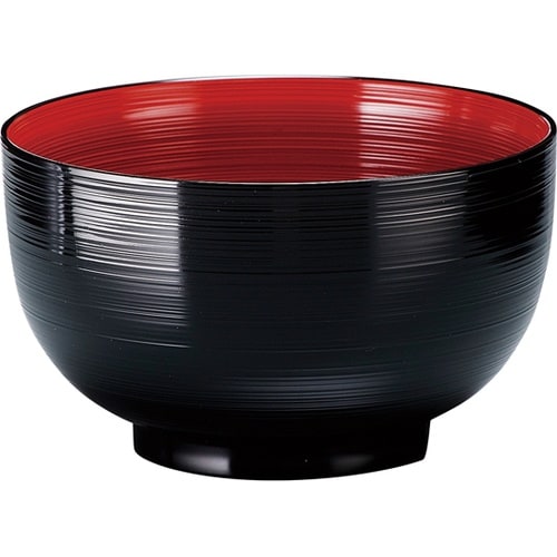 4.5寸 刷毛目丼 黒内朱 410005