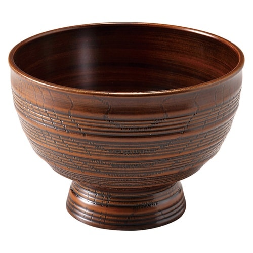 4.5寸 ABS千筋ロクロ目丼 総栃 3