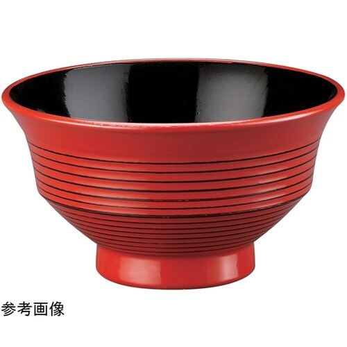 TA羽反筋天竜寺汁椀 朱研ぎ出し 330