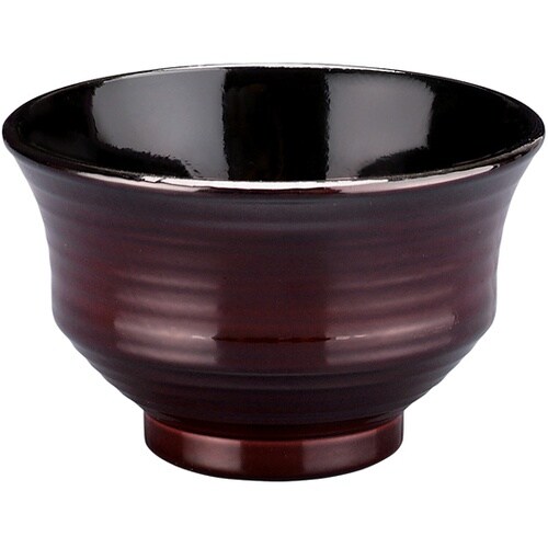 TA羽反筋天竜寺汁椀 溜内黒 33023