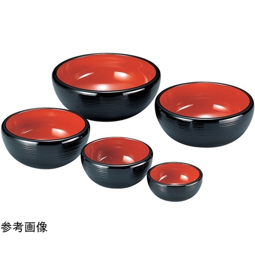 3寸 千筋ナツメ鉢 黒内朱 380211