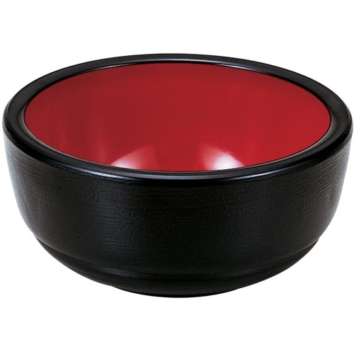 5寸 がんこ浅鉢 黒刷毛目内朱 4501