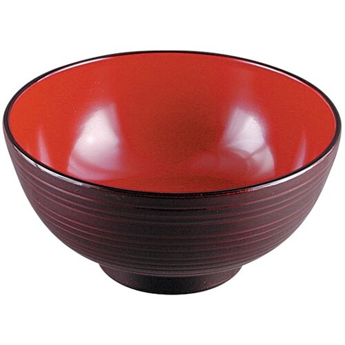 TA6寸 千筋丼 溜内朱 3310182