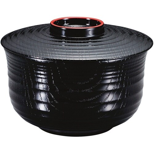 TA百合型乱筋飯器 黒蓋天朱(内黒 33