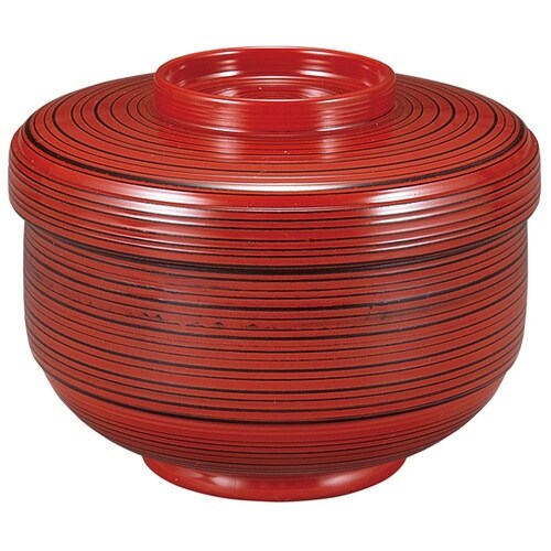 耐熱 φ乱筋飯器 根来内朱 300460