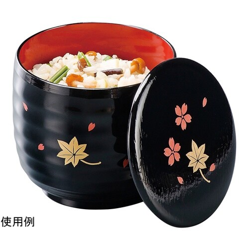 荒筋飯器(蓋親)黒吹寄せ内朱 39860