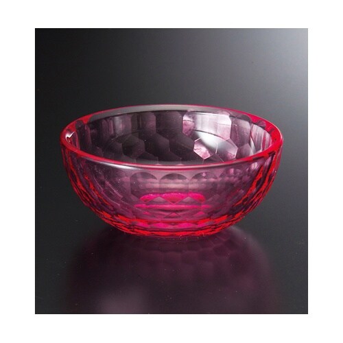 AC φ80鉢 亀甲カット レッド(全面