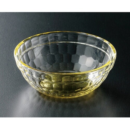 PCT φ113 亀甲重ね丸鉢 イエロー