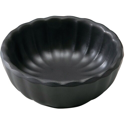 メラミン 菊鉢(九)黒マット 80304