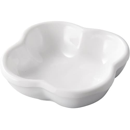 メラミン 8.0 クローバー姫小皿 白グ