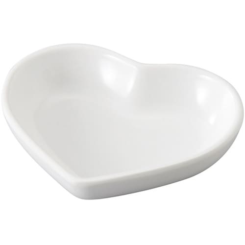 メラミン 80 ミニハート小皿 白グロス