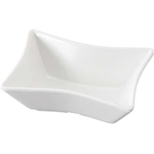 メラミン 97 ツノ長角小鉢 白グロス