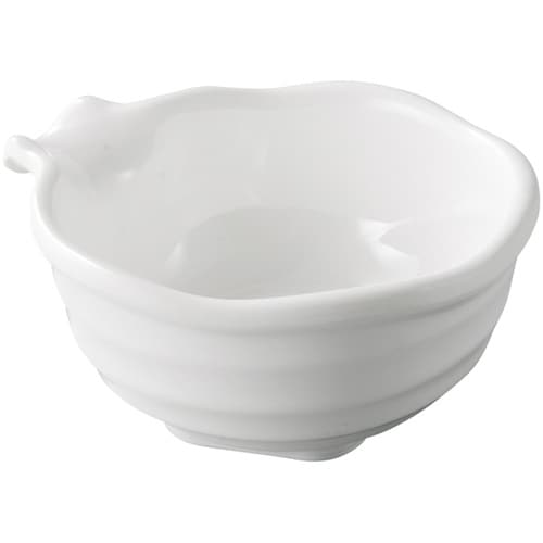 メラミン 9.6 雅ひねり片口小鉢 白グ