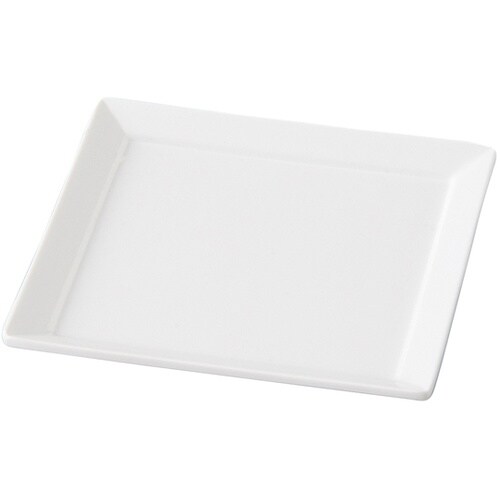 メラミン 98 スクエアリム小皿 白グロ