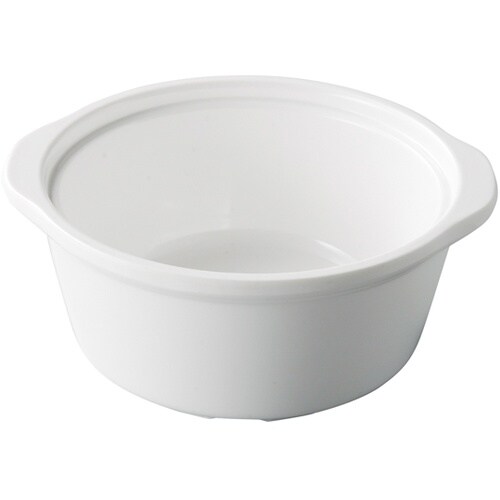 メラミン 10.9 耳付深丸小鉢 白グロ