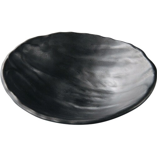 メラミン 13.2 ひねり楕円羽反鉢 黒