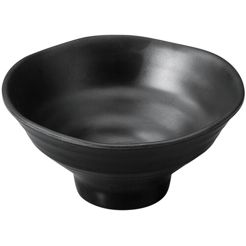 メラミン φ13.2 細高台羽反丸鉢 黒