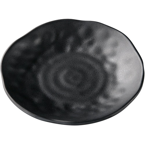 メラミン φ14.2 ひねり波渕丸皿 黒
