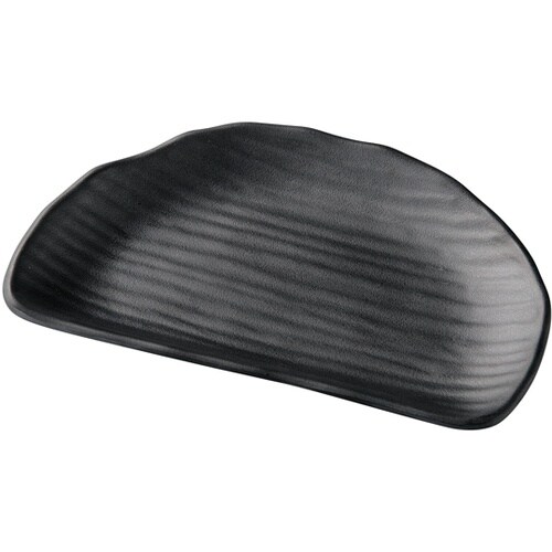 メラミン 16.4 ひねり半月内筋皿 黒