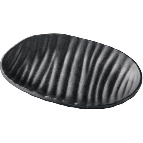メラミン 16.9 ひねり小判内筋皿 黒