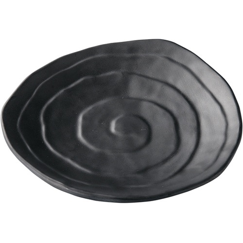 メラミン 19.5 ひねり内ウズ巻皿 黒