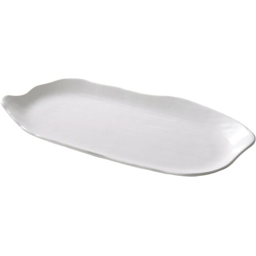 メラミン 33.5 浮雲長角羽反皿 白グ