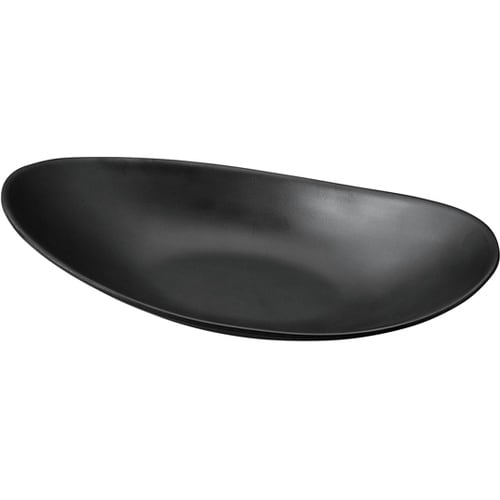 メラミン 31.6 ひねり反舟皿 黒マッ