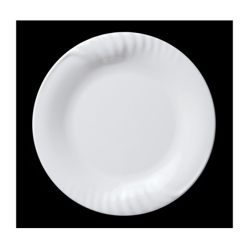 25cm レリーフ丸プレート 白グロス