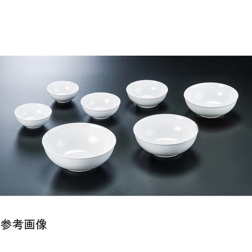 メラミン 21.0cm 細渕付丸盛鉢 白