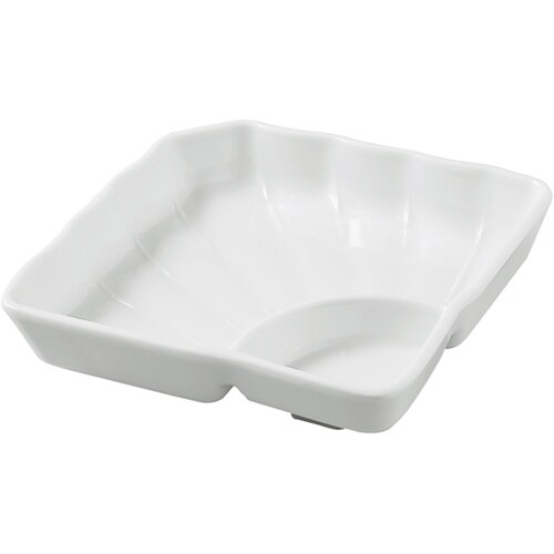 タレ付扇皿 白グロス 83361230