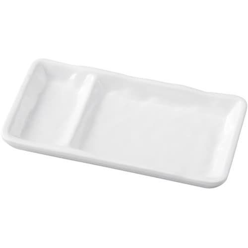 メラミン 18.7 タレ付荒打目長角皿