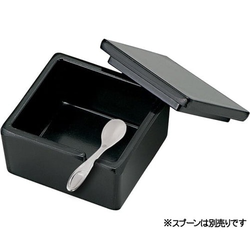 蓋付角メラミン 薬味箱セット ブラック