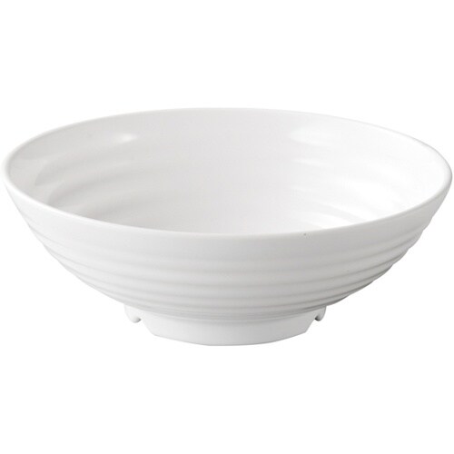 メラミン φ19.0 羽衣千筋麺鉢 白グ