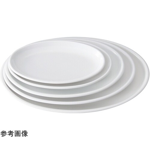 メラミン 20.3 雅楕円多用皿 白グロ