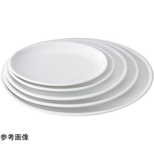 メラミン 22.0 雅楕円多用皿 白グロ