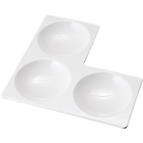 メラミン 169L型三ッ切プレート白 5