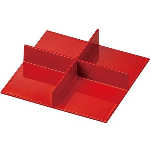 底板付十字仕切マルチプレート 赤 413