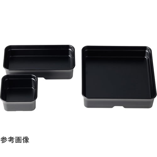 バイキングプレート 1ツ切角鉢 総黒艶消