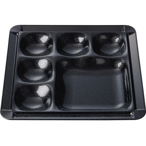 耐熱30cm 角渕付1/5プレート 黒タ