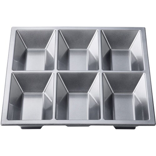 8.5寸 ABS六ッ仕切 銀透き(裏黒)