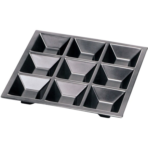 8.5寸 松花堂用九ツ仕切 銀透き(裏黒