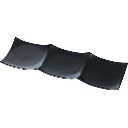 ABS3連プレート 黒艶消(裏黒) 50