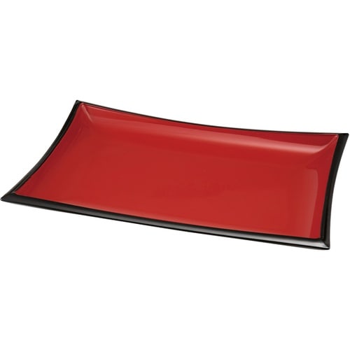 尺2 長角盛器 朱天黒 50023410