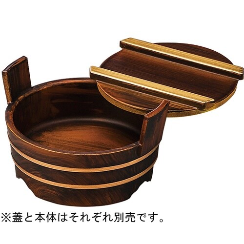 4寸 手桶(蓋)ブラウン刷毛目 5103